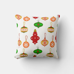 Coussin Motif d'ornement antique en rouge, vert et blanc