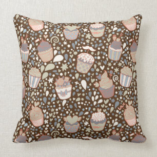 Coussin Motif doux fait de petits gâteaux savoureux
