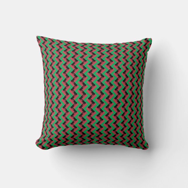 Coussin Motif du drapeau du Malawi Patchwork (Recto)