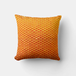 Coussin Motif d'une section de peigne de cire d'abeille h