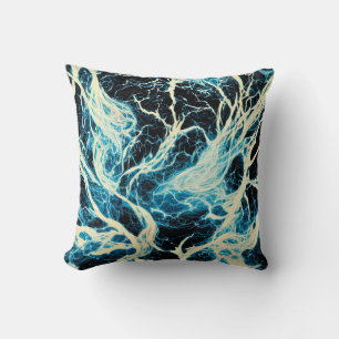 Coussin Motif éclair orage bleu