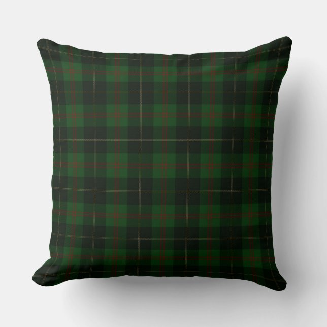 Coussin Motif écossais vert tartan plaid (Recto)