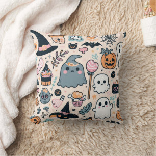 Coussin Motif Éffrayant Pastel Halloween - Cute