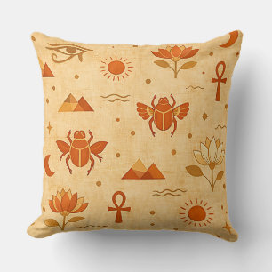 Coussin Motif Égyptien Bohème Terrien-Minimaliste Pharaoni