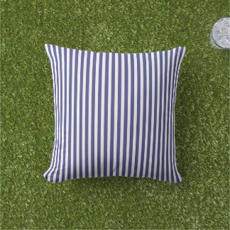 Coussin Motif élégant à rayures bleues et blanches