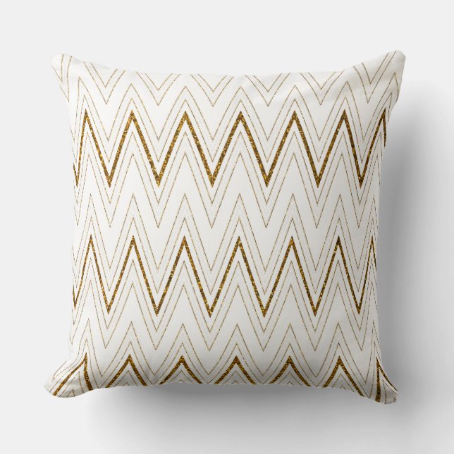 Coussin Motif élégant de chevron de parties scintillantes (Recto)