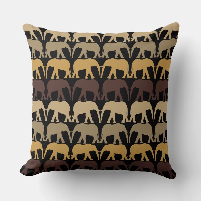 Coussin Motif Éléphants Cool (Recto)