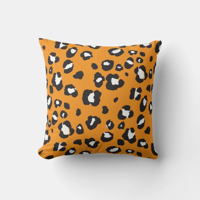 Coussin Motif Empreinte de léopard classique (Recto)
