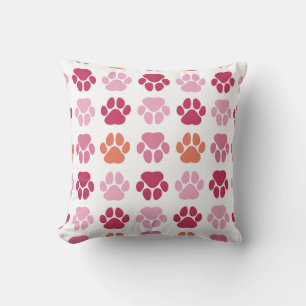 Coussin Motif Empreinte de patte coloré