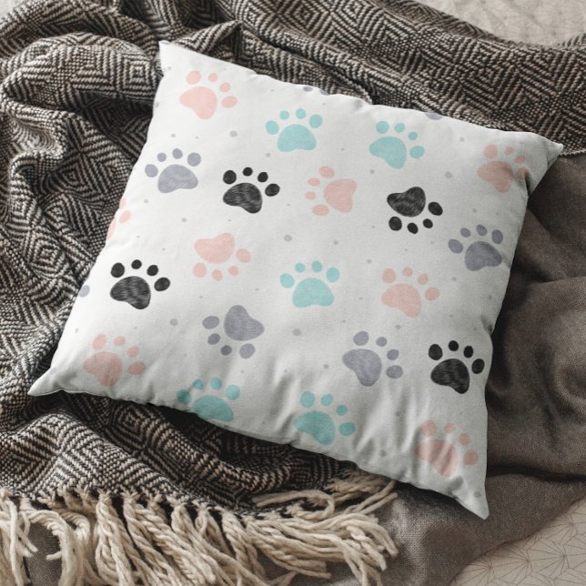 Coussin Motif empreintes de pattes de chien (Créateur téléchargé)