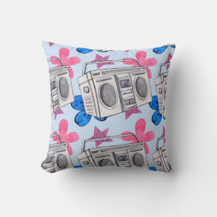 Coussin Motif en aquarelle transparente dans le style anné