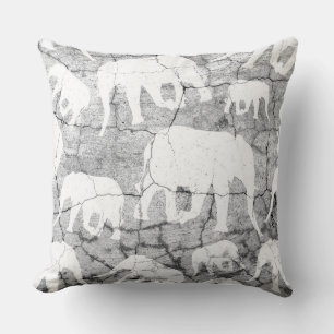 Coussin Motif en béton éléphant