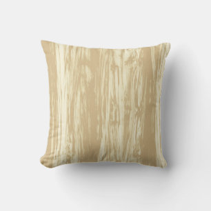 Coussin Motif en bois chou - tan, beige et crème