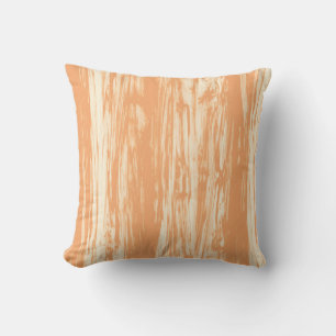 Coussin Motif en bois - orange clair et crème