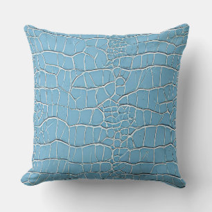 Coussin Motif en cuir bleu