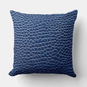 Coussin Motif en cuir bleu foncé