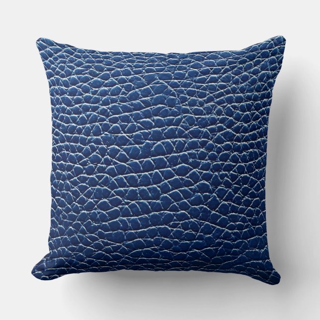 Coussin Motif en cuir bleu foncé (Recto)