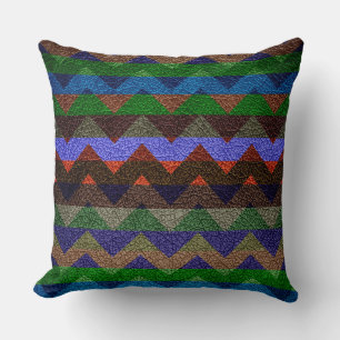 Coussin Motif en cuir coloré Chevron Stripes #18