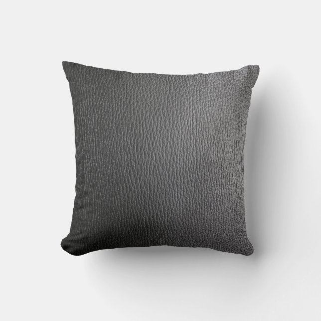 Coussin Motif en cuir noir (Recto)