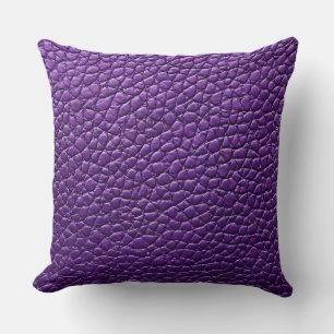 Coussin Motif en cuir violet