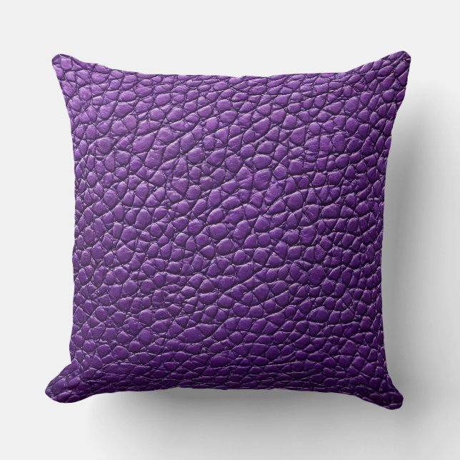 Coussin Motif en cuir violet (Recto)