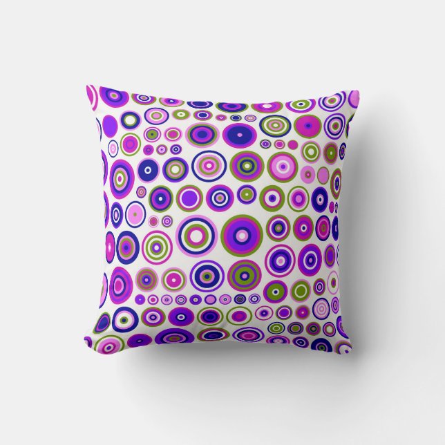 Coussin Motif en mosaïque de cercles rétro | Cercles sans  (Recto)