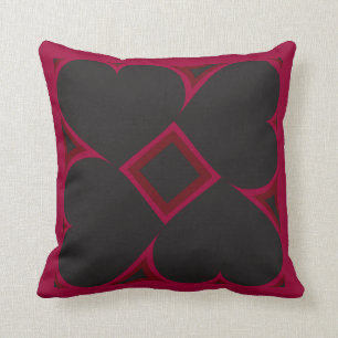 Coussin Motif en mosaïque de coeurs noirs