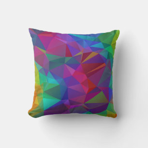 Coussin Motif en mosaïque polygonale colorée