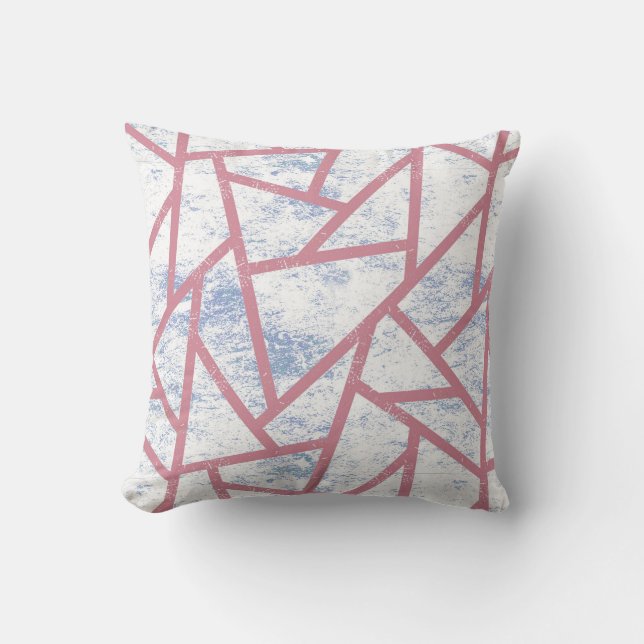 Coussin Motif en mosaïque rose et bleu (Recto)