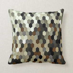 Coussin Motif en nid d'abeille dans des tons neutres