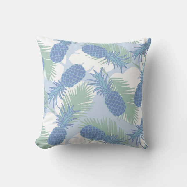 Coussin Motif en pastel tropical d'ananas (Recto)