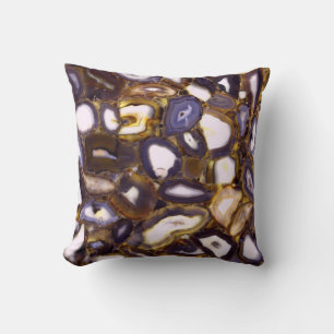 Coussin Motif en pierre blanche Brown violet