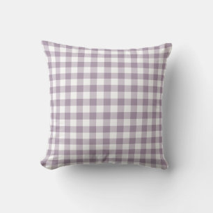 Coussin Motif En vichy violet et blanc