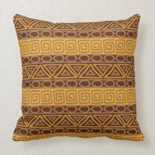 Coussin motif ethnique tiré par la main africain