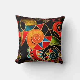 Coussin motif ethnique tribal Abstrait brillant 