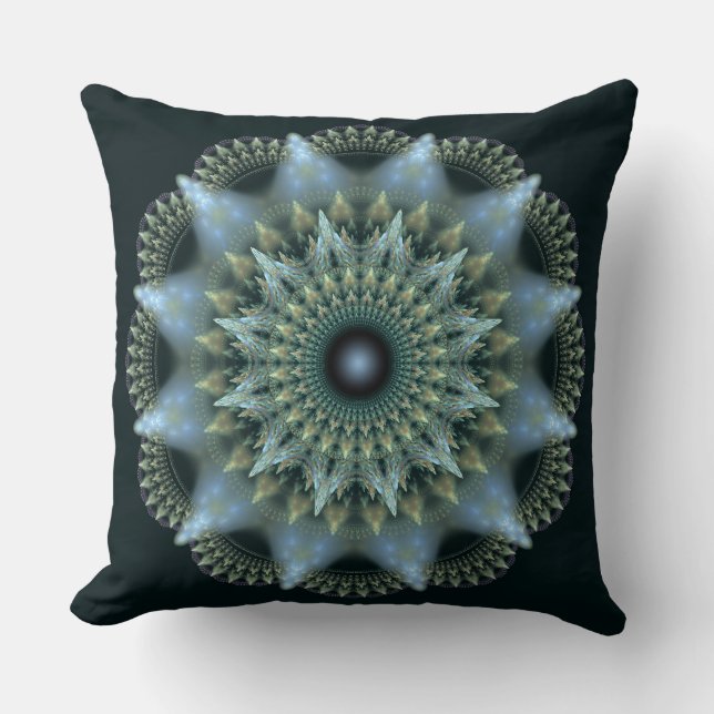 Coussin Motif étoile brillant fractal (Recto)