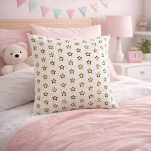 Coussin Motif étoile jaune en répétition asymétrique