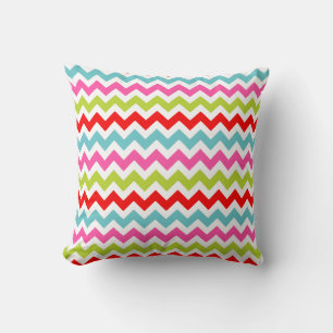 Coussin Motif festif à chevrons – Rayures rétro de vacance
