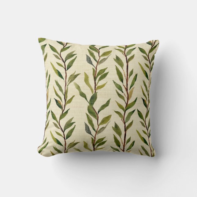 Coussin Motif feuille de style vintage (Recto)