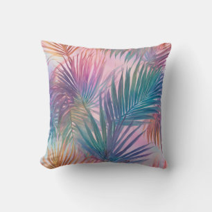 Coussin Motif Feuille pastel rose doux
