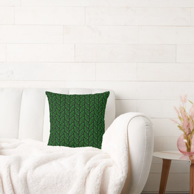 Coussin Motif Feuille verte (Canapé)