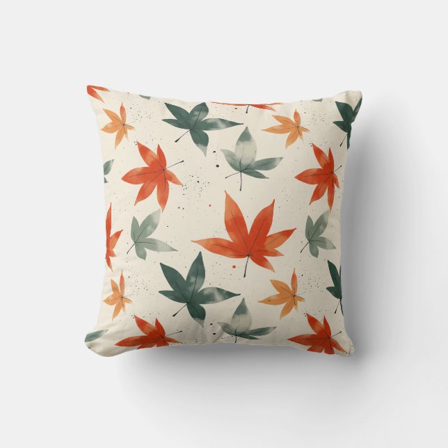 Coussin Motif Feuilles d'automne (Recto)