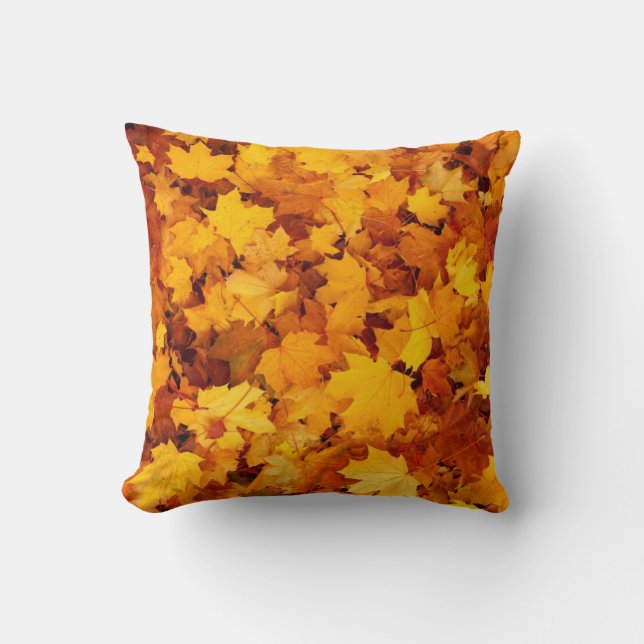 Coussin Motif Feuilles d'automne (Recto)