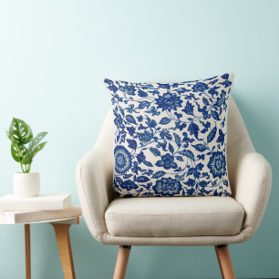 Coussin Motif Fleur Bleue