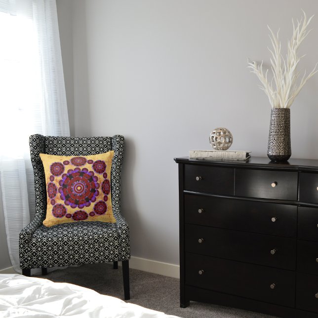Coussin Motif fleuri mandala (Créateur téléchargé)