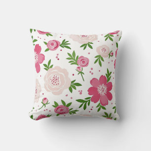 Coussin Motif floral à l'aquarelle – Design plat