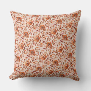 Coussin Motif floral abstrait aquarelle couleurs d'automne