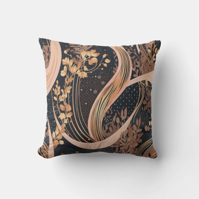 Coussin motif floral Abstrait, pois, vignes (Recto)