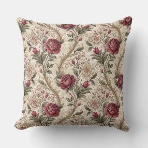 Coussin Motif floral Art Déco Rose & Damask victorien
