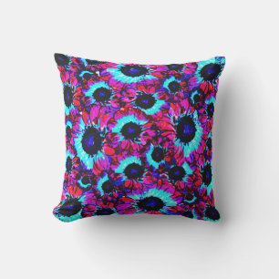 Coussin Motif Floral Aux Couleurs Vives